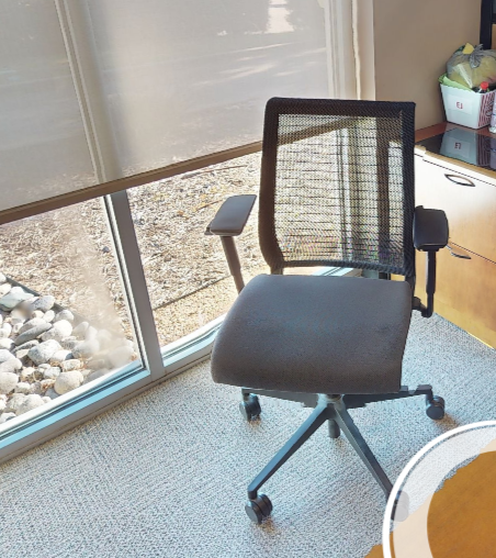 Task chair with arms