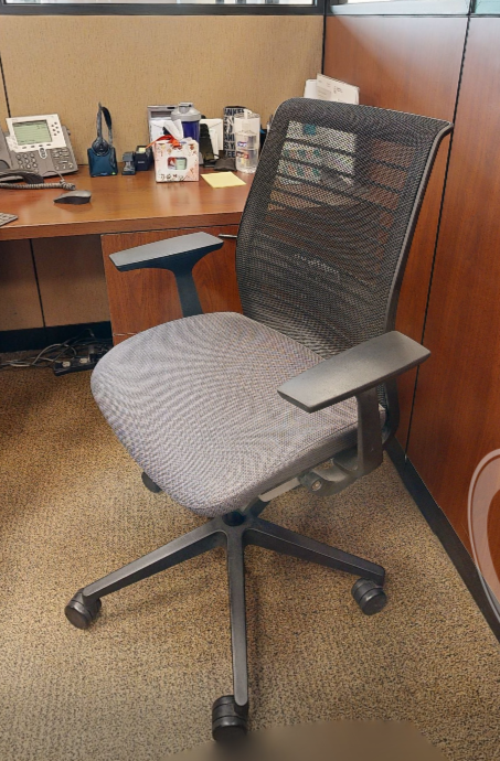 Grey &amp; blk task chair with arms