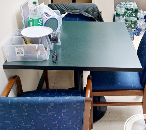 Square green kitchen table