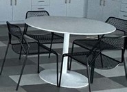 DINING TABLE - WHITE, ROUND, 39” DIA