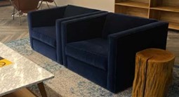 LOUNGE CHAIR - BLUE VELVET, 34W