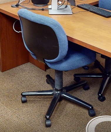 Blue task chair no arms