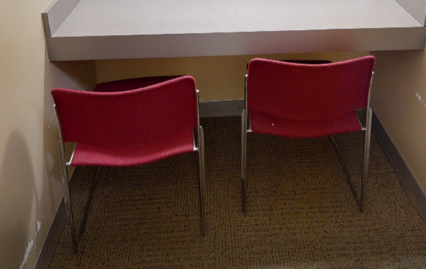 Red side chair no arms