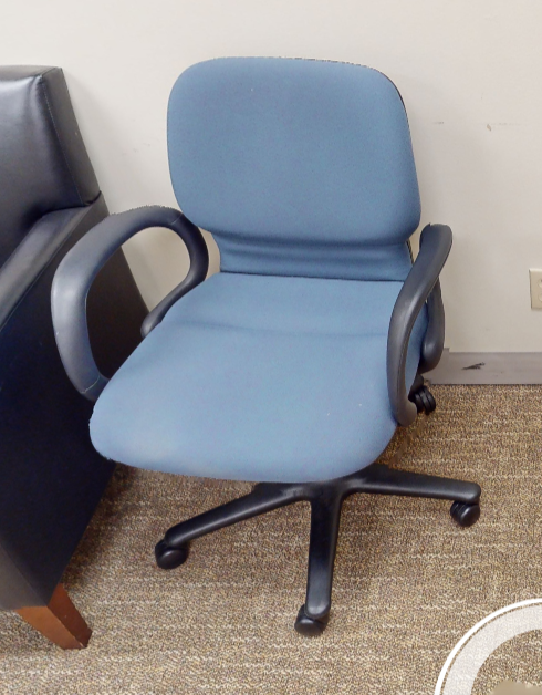 Blue task chair no arms
