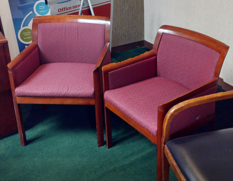 Red guest chair with arms