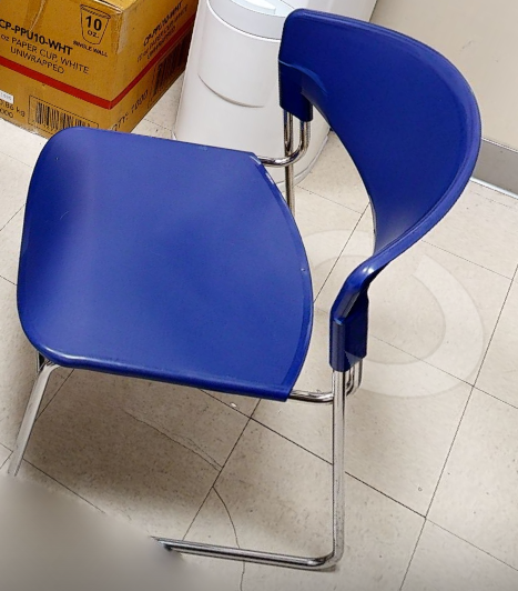 Blue side chair no arms