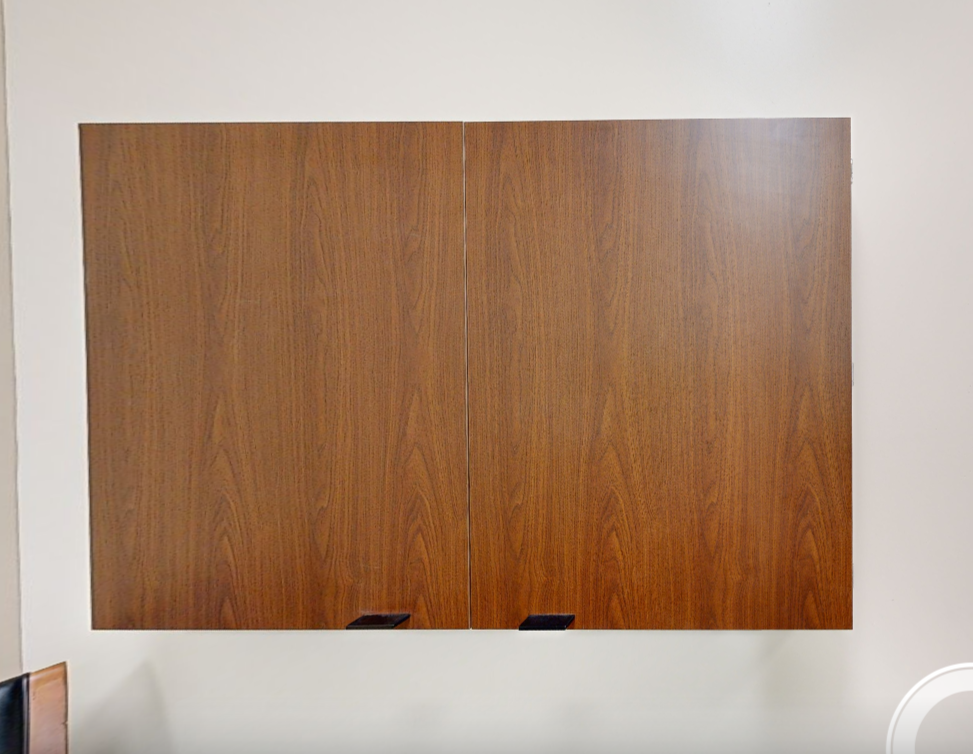 Wall mount whiteboard in cabinet