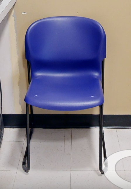 Blue side chair no arms