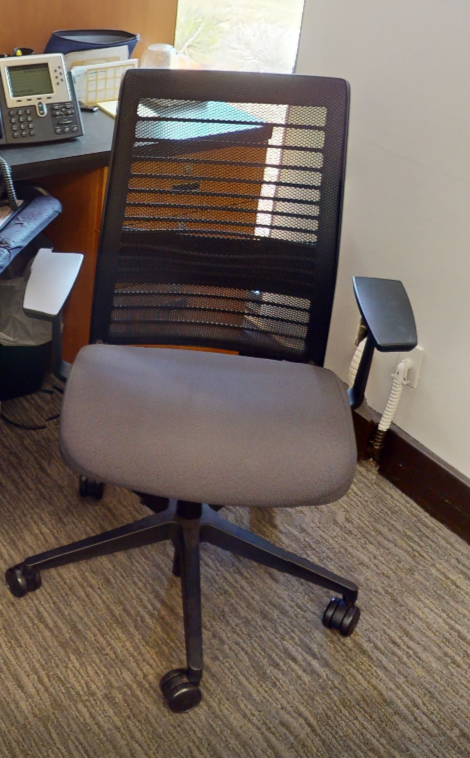 Grey &amp; blk task chair with arms