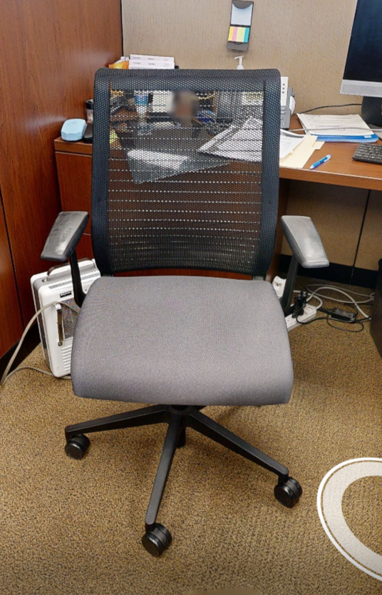 Grey &amp; blk task chair with arms