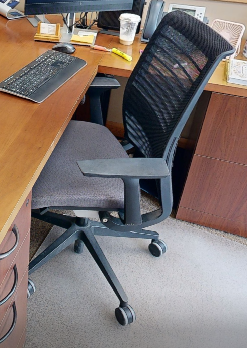 Task chair with arms