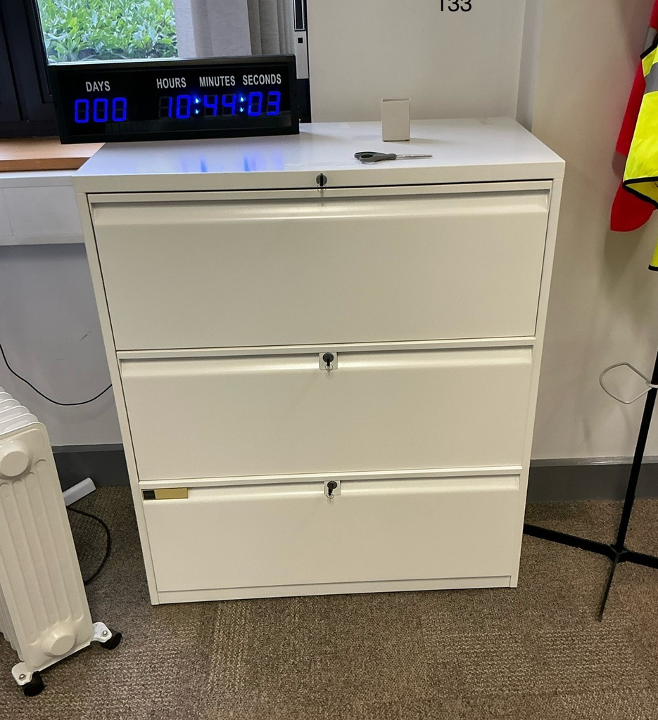 3 drawer unit metal