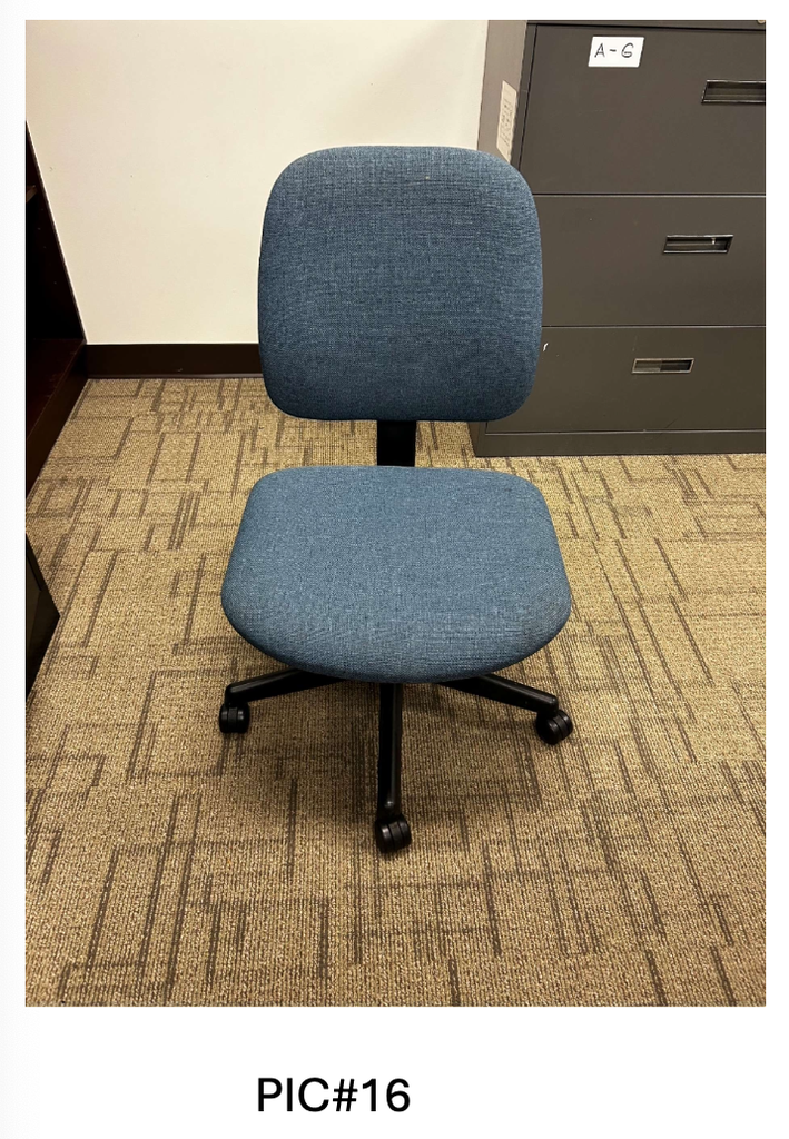 TASK CHAIR (NO Arms), BLUE, NO TAG