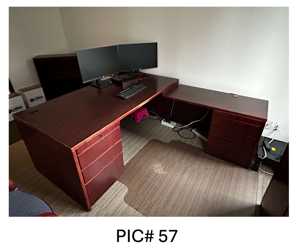 WOOD DESK W/ RH RETURN