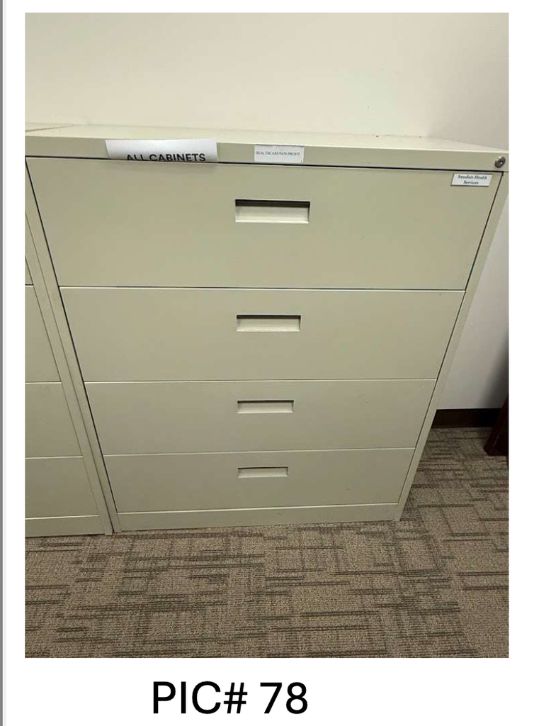 4-DRAWER LATERAL FILE CABINET (METAL) CREAM COLOR