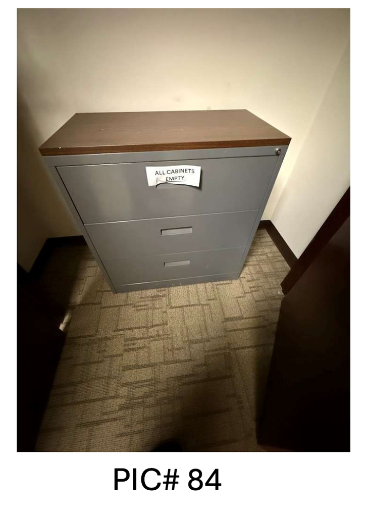 3 DRAWER LATERAL FILE CABINET W/ WOOD TOP