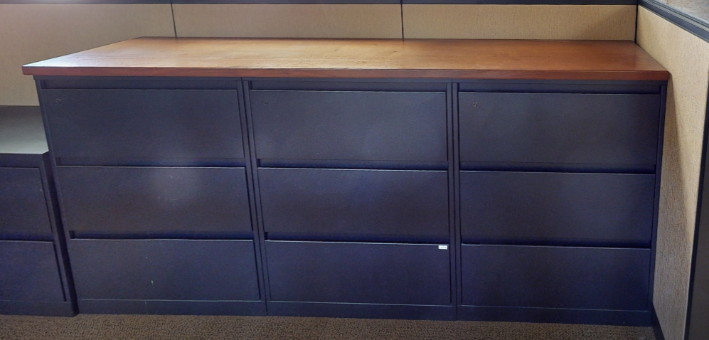 3D lateral topped filing cabinets, blk 