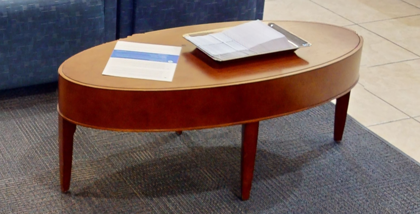 Oval coffee wood table