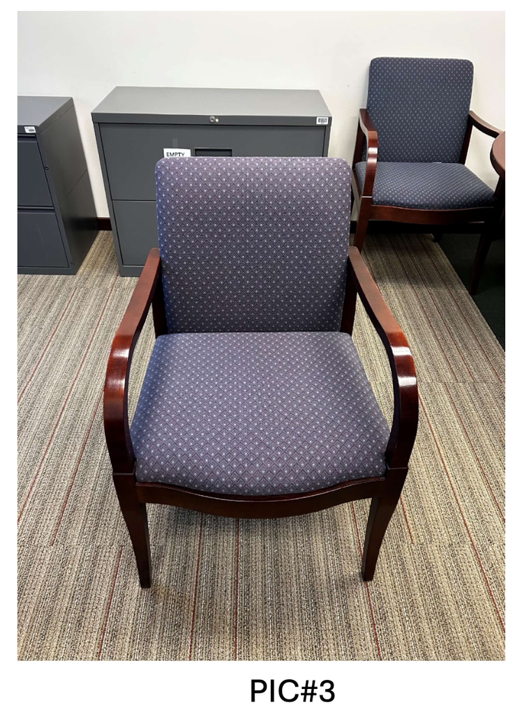 GUEST CHAIRS - HALF BACK, BLUE WITH PATTERN / 9371, GUNLOCKE