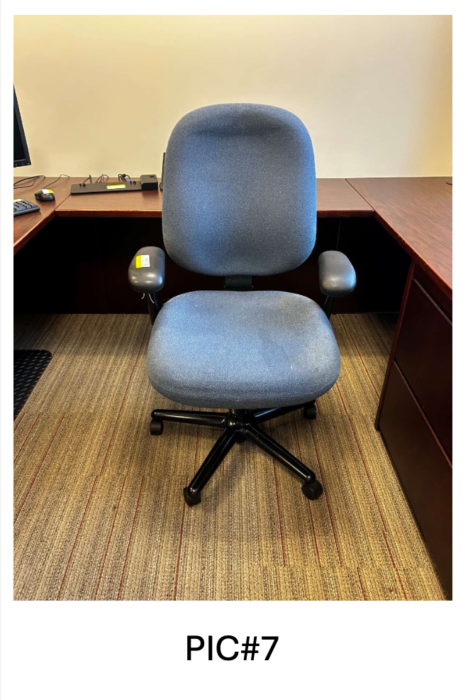 TASK CHAIR, BLUE, NO TAG