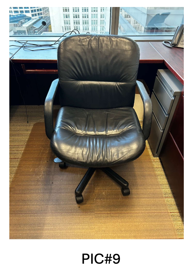 TASK CHAIR (MID BACK), LEATHER - BLACK, NO TAG