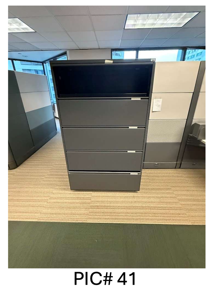 5-DRAWER LATERAL FILE CABINET (METAL) DARK GREY