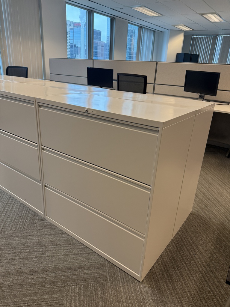 3-High White Lateral File Cabinet