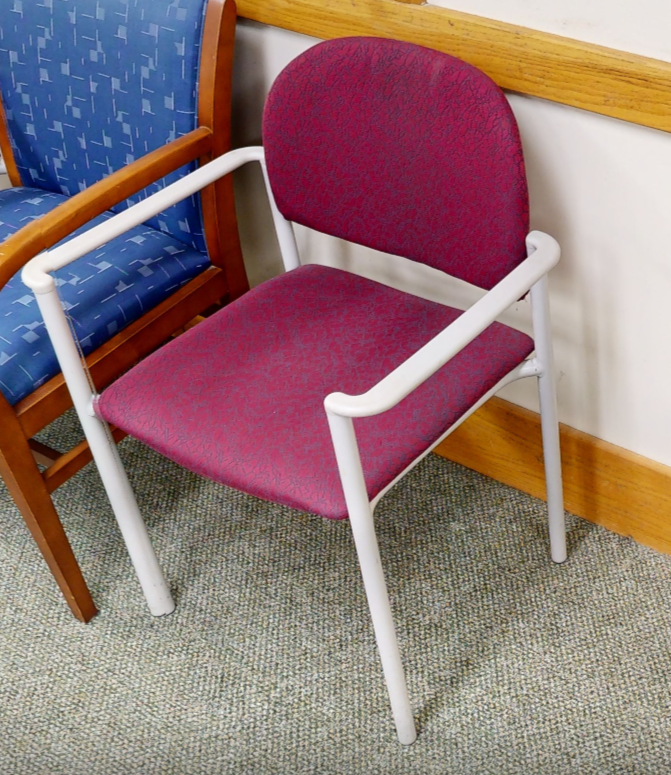 Red guest chair with arms