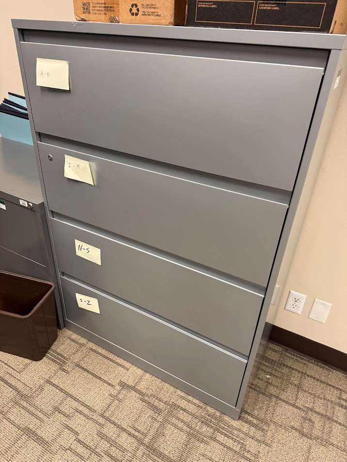 4-DRAWER LATERAL FILE CABINET (METAL) SILVER