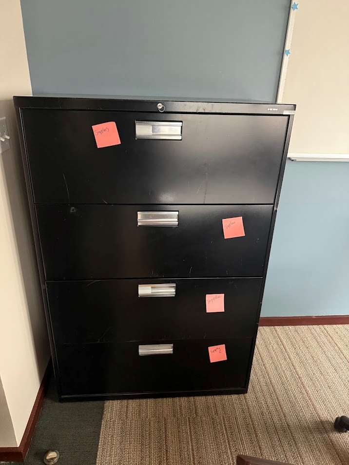 4-DRAWER LATERAL FILE CABINET (METAL) BLACK