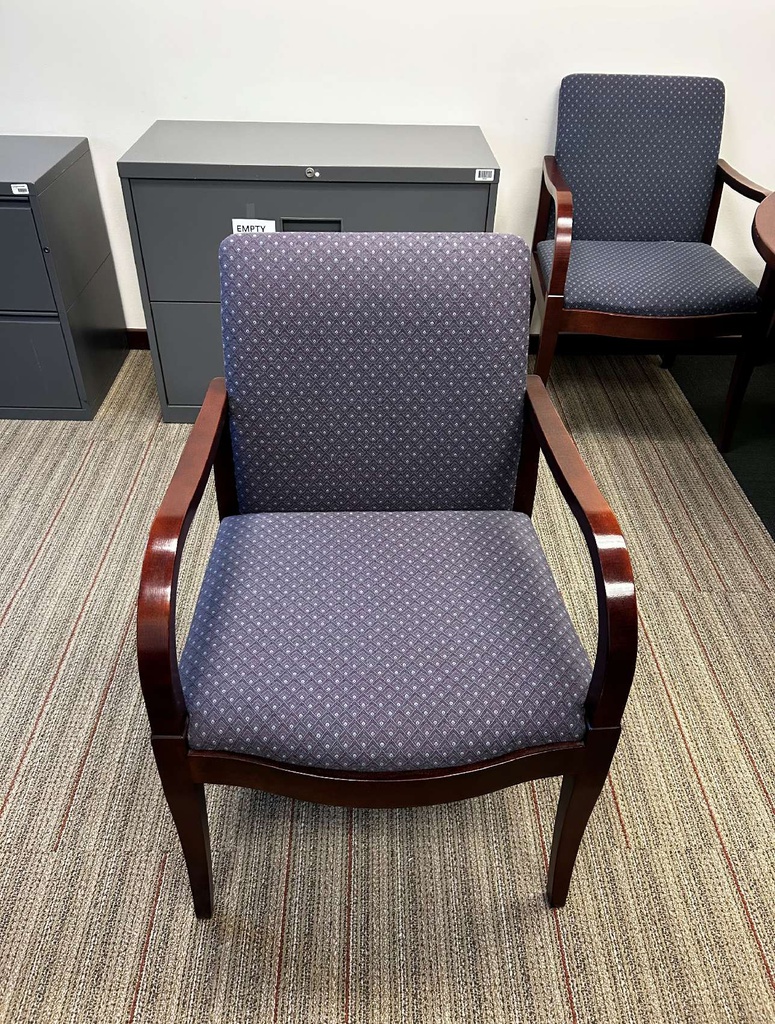 GUEST CHAIRS - FULL BACK, BLUE WITH PATTERN, GUNLOCKE/ #9371
