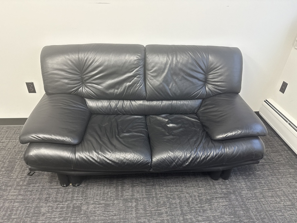 black leather couch