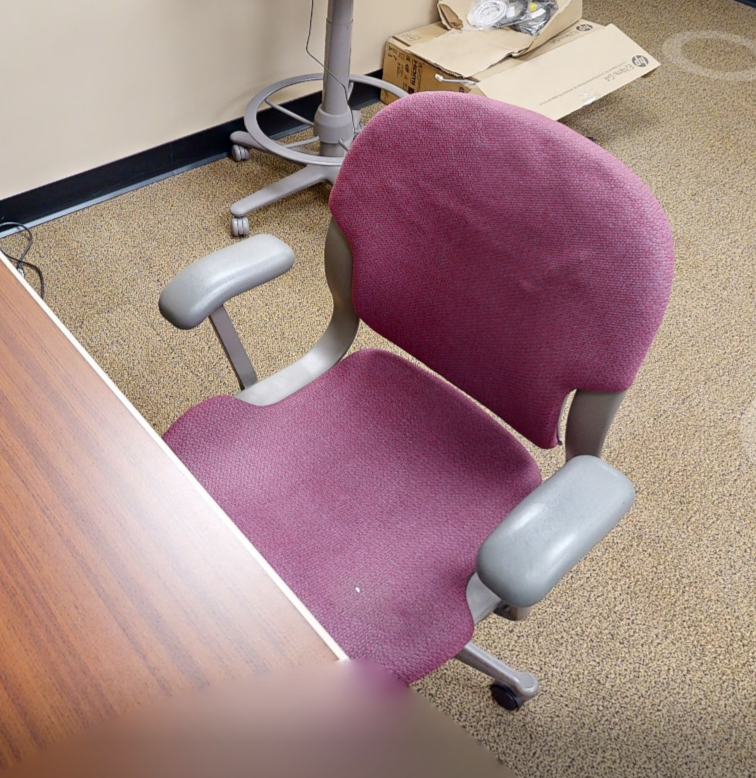 Maroon task chair with arms