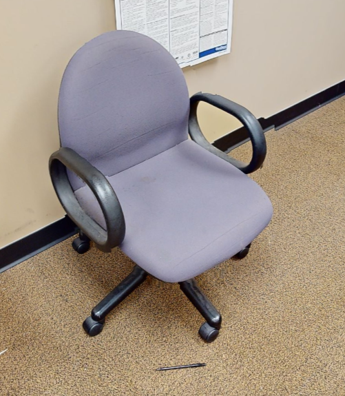 Purple task chair with arms