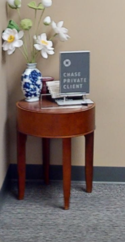 Round wood side table