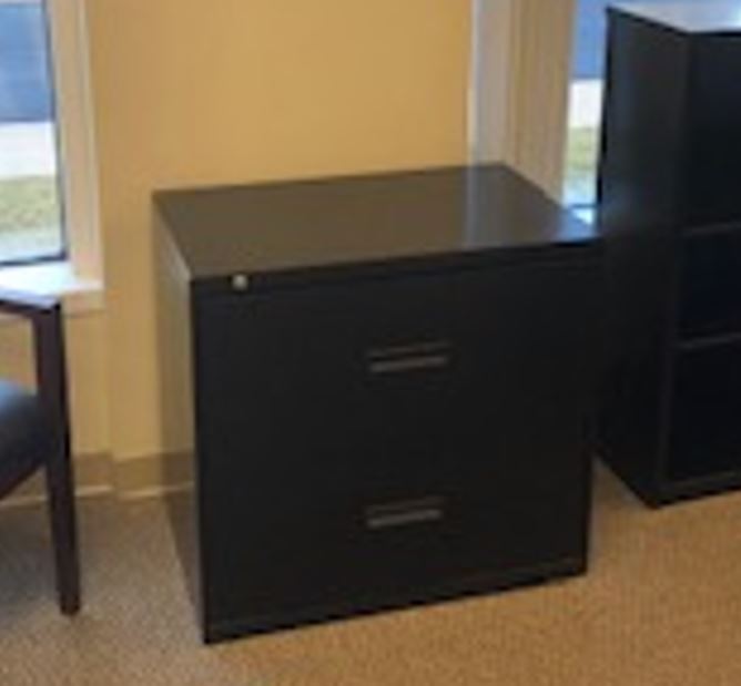 2 Drawer Black Filing Cabinet