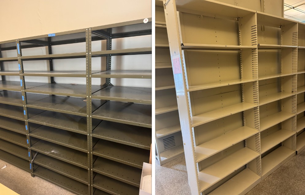 Metal shelves
