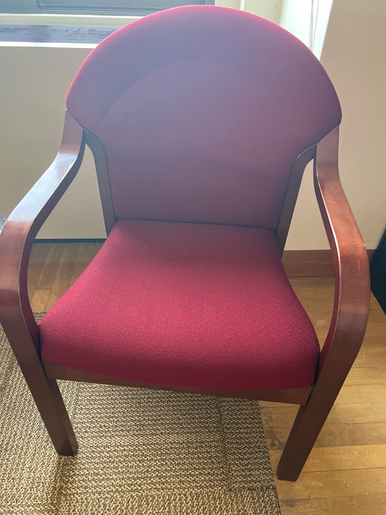 red wooden chairs 