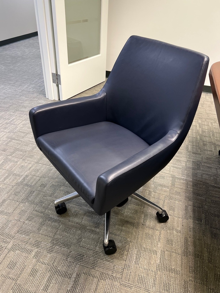 blue leather chairs 