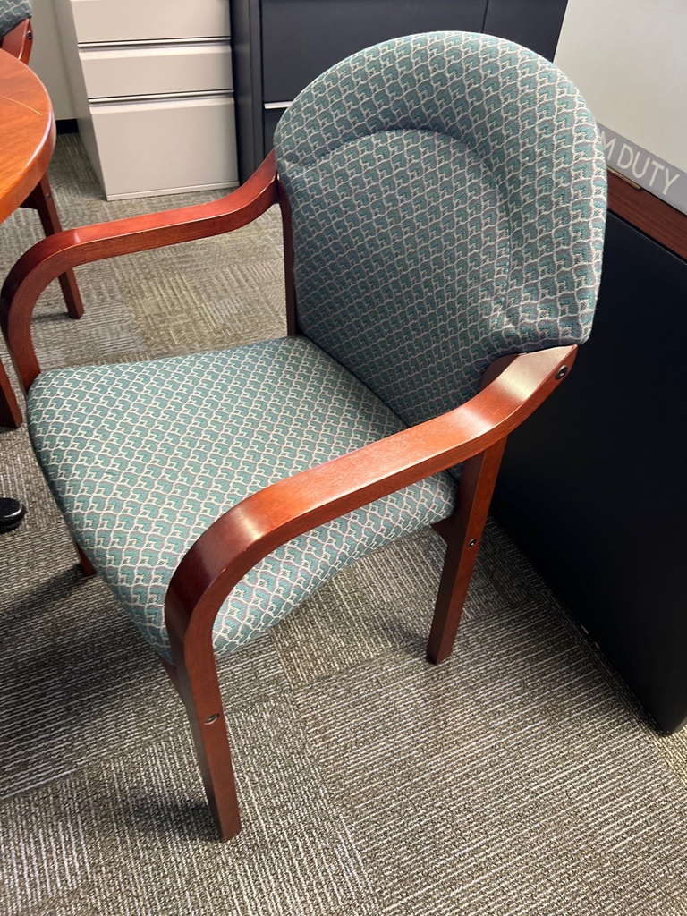 green wooden chairs 