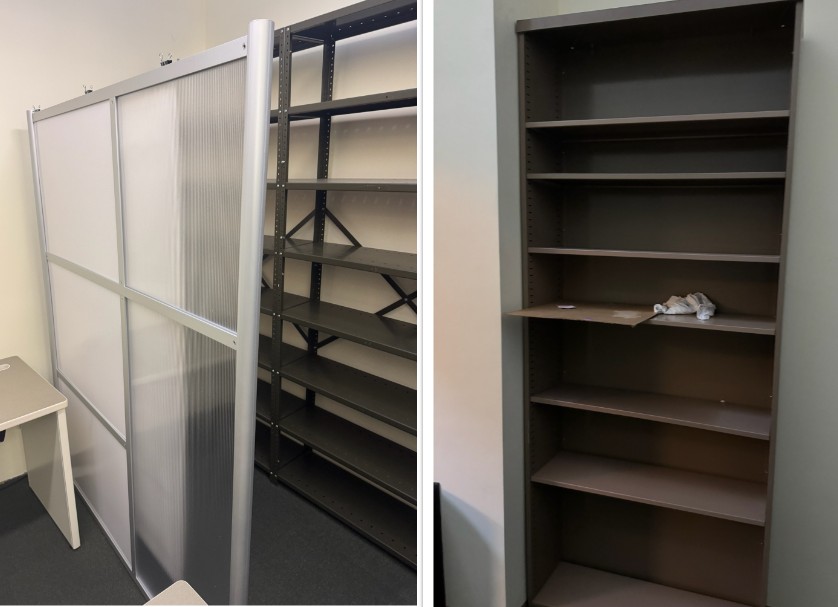 Metal shelves
