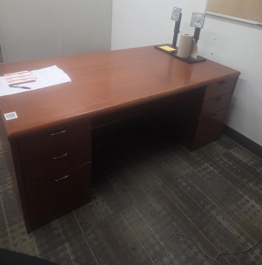 wood desks - old and scratched 