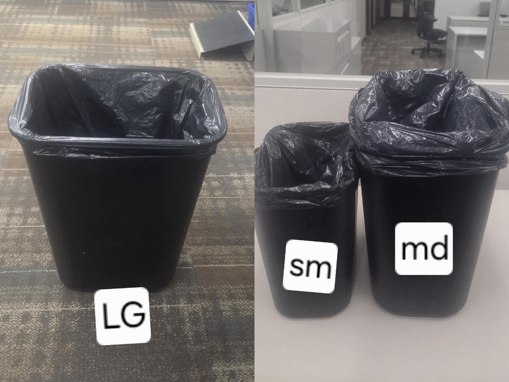 Office Garbage bins Lg, Md, Sm