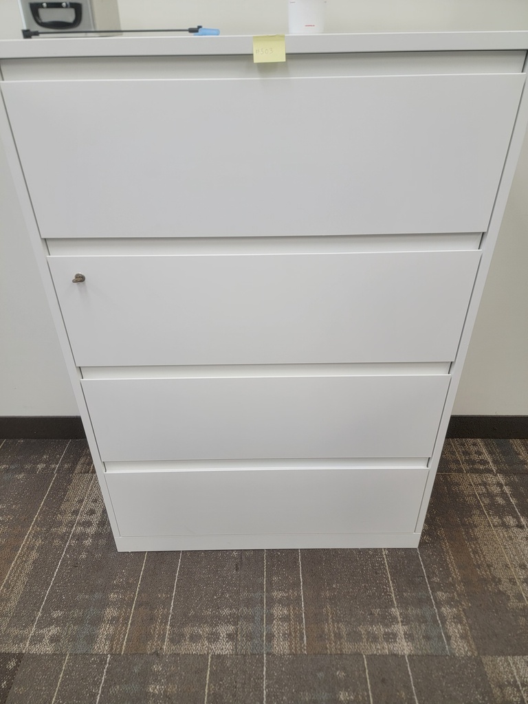 4 drawers cabinet -metal-white (photo representation)