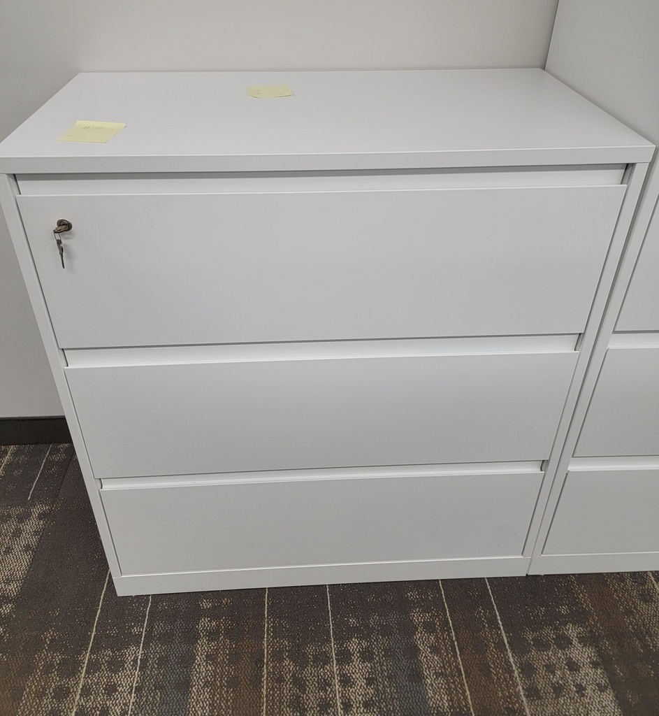 3 drawers cabinet - metal-white
