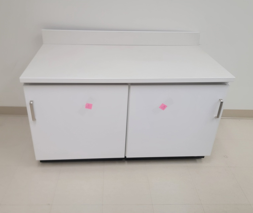 2 doors white cabinet-wood top