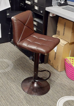 Adjustable brown barstool