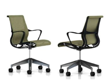 Setu Chair Arm With Carpet Castors Multipurpose Chair- Lyris 2 Chartreuse