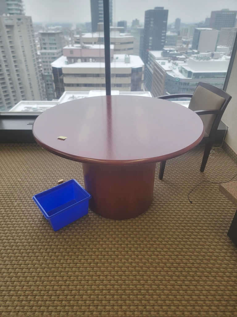 Wood round table