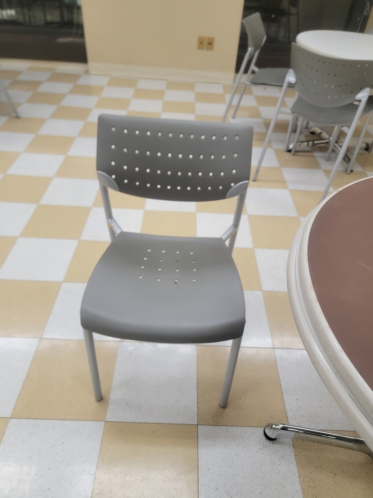 Grey plastic chairs